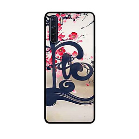 Ốp Lưng in cho Oppo A91 Mẫu Thư Pháp LỘC Nền Anh Đào - Hàng Chính Hãng