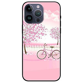 Ốp lưng dành cho Iphone 14 - Iphone 14 Plus - Iphone 14 Pro - Iphone 14 Pro Max - Xe Đạp Nền Hồngg