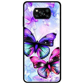 Ốp lưng dành cho Xiaomi Poco X3 mẫu Cặp Đôi Bướm Tím Hồng