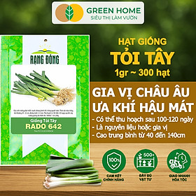 Hạt Giống Tỏi Tây GreenHome, Gói 1g~300 hạt, Giống Hành Baro, Dễ Trồng Quanh Năm, Kháng Bệnh Tốt G18