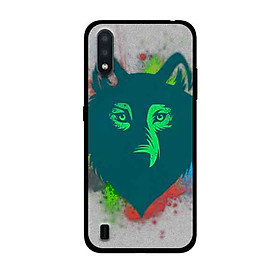 Ốp Lưng in cho Samsung Galaxy A01 Mẫu Chú Sói Nền Xám - Hàng Chính Hãng