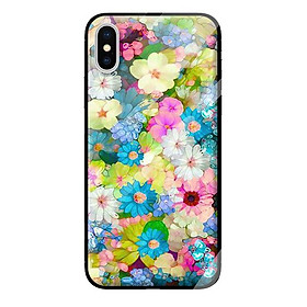 Ốp kính cường lực cho iPhone XS mẫu HOA HỒNG XANH 2 - Hàng chính hãng
