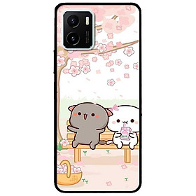 Ốp lưng dành cho Vivo V23 5G / S12 - Vivo Y15s / Y15A - Cặp Đôi Mèo Hái Hoa