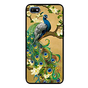 Ốp Lưng in cho Oppo A1K Mẫu Chim Công Hoa Xanh - Hàng Chính Hãng