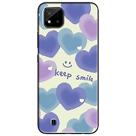 Ốp lưng cho Realme 9i - Realme 10 - C11 2021 - C65 4G - C67 - C20 - Poco X6 5G - Keep Smile Tím Xanh - Hàng Chính Hãng