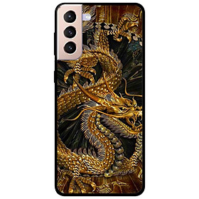 Ốp lưng dành cho Samsung Galaxy S22 - S22 Plus - S22 Ultra - mẫu Rồng Vàng Nền Đen - Hàng Chính Hãng