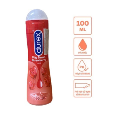 Gel bôi trơn Durex Play Strawberry 100ml - Hương dâu - 100% Hàng chính hãng