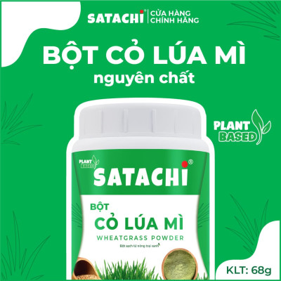 Bột Cỏ Lúa Mì nguyê n chấ t SATACHI. Tha nh lọc cơ thể, tăn g cườn g h ệ m iễn dịch, bổ m áu, ổn định đườ ng huy ết. Hộp 68g
