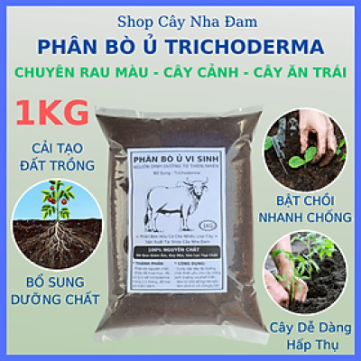 Phân Bò Đã Qua Xử Lý ủ Trichoderma, Chuyên Rau Sạch, Cây Cảnh, Cây Ăn Trái, Hoa (Gói 1Kg)