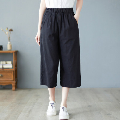 Quần lửng ống rộng nữ Nesa Shop, chất liệu Đũi nhập loại 1, vải mát, mềm mịn, freesize dưới 55kg