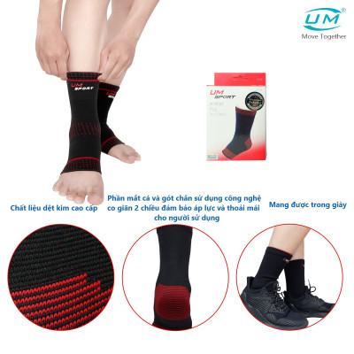 Bó cổ chân thể thao PRO Red United Medicare (Cặp) (D13)