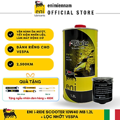 (HCM) COMBO ENI 10W40 1.2L & LỌC NHỚT CHO VESPA