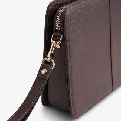 Clutch, Ví Cầm Tay Thời Trang Nam Khóa Số Da Bò Cao Cấp CK15 Nâu