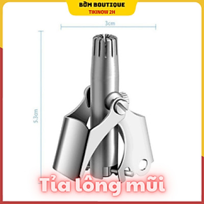 Dụng cụ cắt tỉa lông mũi bằng thép không gỉ cao cấp, máy cắt lông mũi an toàn