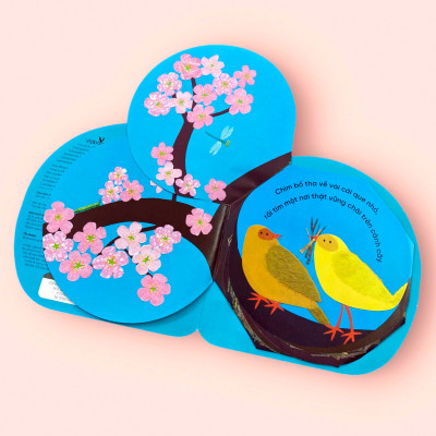 Sách cho bé - Vòng Đời Kỳ Diệu - Trứng Nhỏ Nở Chim Non - Sách tranh, lật mở bông hoa - Khám phá tự nhiên