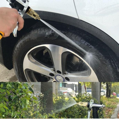  Bộ dây vòi xịt nước rửa xe, tưới cây .tăng áp 3 lần,loại 3m,5m 206236 đầu đồng,đai,nối nhựa v+ tặng đai
