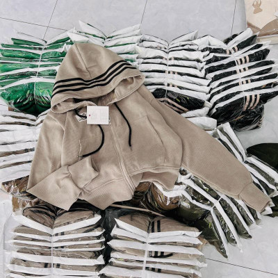 [LZ] Áo khoác nhung tăm xỏ ngón ( kèm túi trong) phối viền nón dễ thương hàng đẹp-A2196