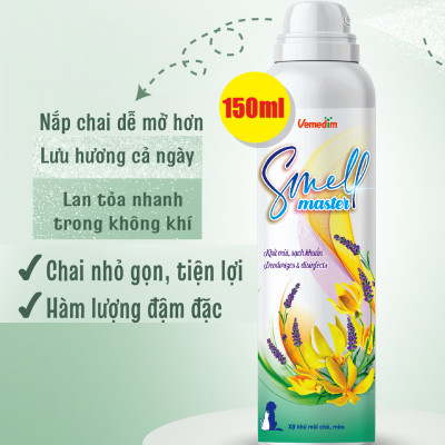 Xịt khử mùi chó mèo Vemedim Smell Master (chai 150ml)