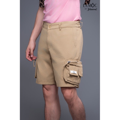 Quần nam kaki da bò ngắn túi hộp dây kéo 