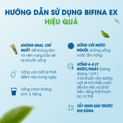 Men vi sinh Bifina Nhật Bản Loại EX - Hộp 30 gói - Hỗ trợ hội chứng ruột kích thích, đại tràng co thắt