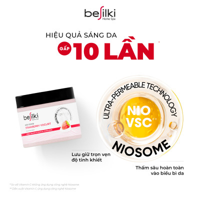 Tẩy da chết Body Sữa Chua Dâu Tây AHA BHA BESILKI 3in1 sáng mịn, ngừa mụn 170ml, 280ml