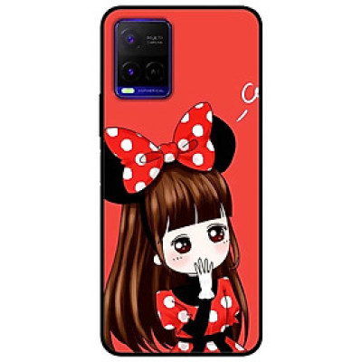 Ốp lưng dành cho Vivo Y21 - Vivo Y21s mẫu Cô Gái Đầm Chấm Bi