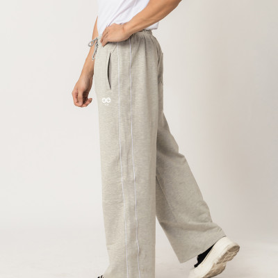 Quần Dài Thể Thao Nam Ống Rộng 2 Sọc Vải Nỉ Cotton Dày Dặn Cao Cấp - X084