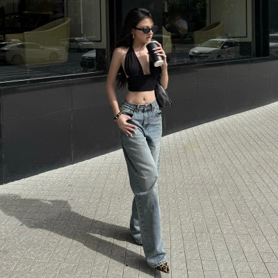 Quần Jean Ống Rộng Classic Carolina Blue Aaa Jeans