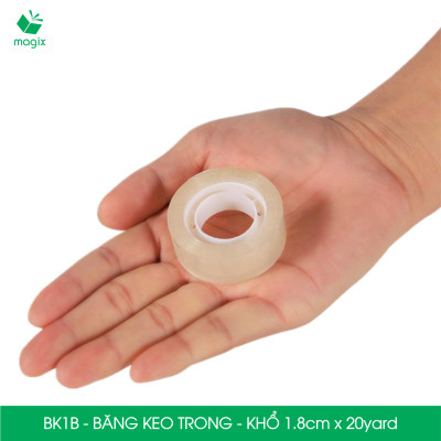 BK1x - Băng keo trong khổ 1.2cm - 1.8cm - Băng dính văn phòng, trường học - Nhiều size