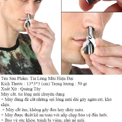 Dụng cụ cắt tỉa lông mũi bằng thép không gỉ cao cấp, máy cắt lông mũi an toàn
