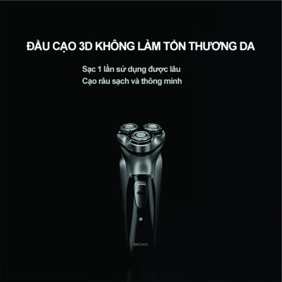 Máy cạo râu Enchen BlackStone , lưỡi cạo nổi 3D ôm mặt, Pin sạc siêu bền, cáp sạc type C