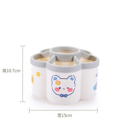 Khay đựng bút hình cánh hoa xoay 360 độ, hộp đựng dụng cụ học tập, đồ dùng văn phòng