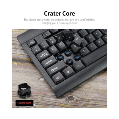 Chuột và Bàn phím U-766 Combo 106 Phím Decibel  chống bắn tung tóe + Chuột có dây USB 1200DPI 