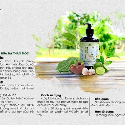 Dung Dịch Rửa Tay Thảo Mộc Mẹ Ken (500ML)