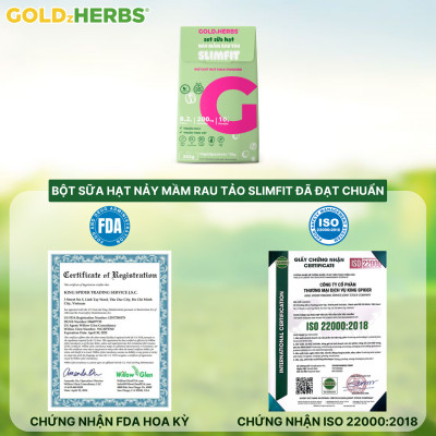 Hàng chính hãng - Bột sữa hạt nảy mầm rau tảo GoldzHerbs Slimfit - 12 gói/ 252g/ 500g