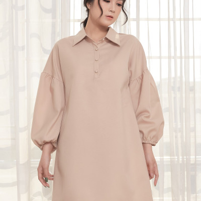 Đầm Suông Phom Rộng Cổ Sơ Mi Bản To Maxivic, La Mộc - LM012217