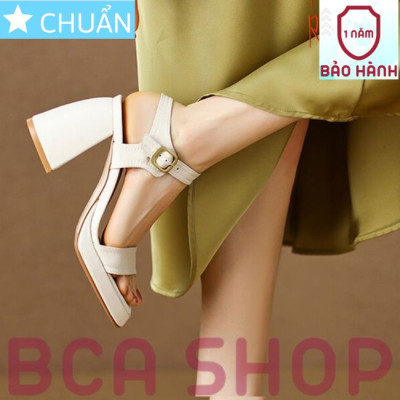 Giày cao gót nữ hở mũi cao 8 phân RO468 ROSATA tại BCASHOP quai sau cài ôm cổ chân - màu trắng