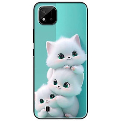 Ốp lưng cho Realme 9i - Realme 10 - C11 2021 - C65 4G - C67 - C20 - Poco X6 5G - Ba Chú Mèo Trắng - Hàng Chính Hãng