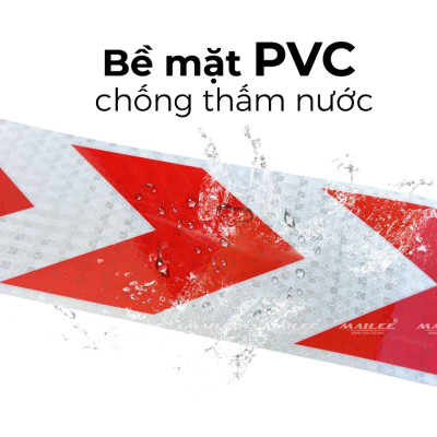 Băng Dính Phản Quang Cảnh Báo An Toàn Hình Mũi Tên 25m x 5cm, Dùng Dán Xe Ô tô, Thùng Xe Tải, Định Hướng An Toàn, chất liệu PVC Chống Thấm Nước - Mai Lee