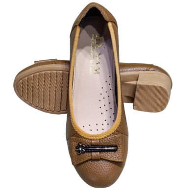 Giày Búp Bê Nữ Cao Gót HA NAM Da Bò Thật Thời Trang Cao Cấp 5cm GBBN2090