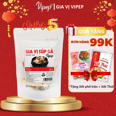 Combo 5 gói gia vị nấu súp - gà tiềm (củ hoài sơn, kỷ tử, hạt sen khô, táo khô,...)100g