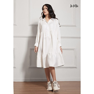 Đầm Babydoll Lụa Satin Cổ Bẻ Maxivic, La Mộc - LM012211