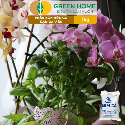 Phân Đạm Cá Greenhome, Bao 1kg, Viên Nén, Hữu Cơ Vi Sinh Bón Rau, Quả