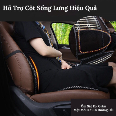 Miếng Lót Ghế Chống Nóng Lưng, Đệm Lót Ghế Xe Hơi, Ôtô, 2 Mặt Lưới Trúc Massage Lưng, Chống Mỏi, Chống Nóng Hiệu Quả