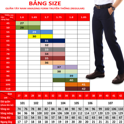 Quần tây nam xanh than, ống suông, form truyền thống, không ly, phong cách công sở, big size