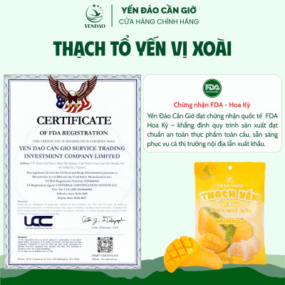 Yến Đảo - Thạch Tổ Yến Vị Xoài Hương Vị Trái Cây Tươi Ngon, Dinh Dưỡng Cho Cả Gia Đình