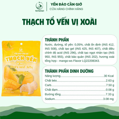 Yến Đảo - Thạch Tổ Yến Vị Xoài Hương Vị Trái Cây Tươi Ngon, Dinh Dưỡng Cho Cả Gia Đình