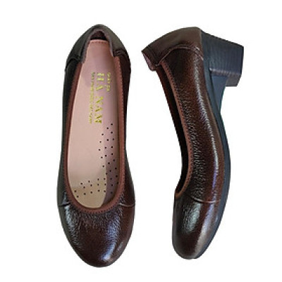 Giày Búp Bê Nữ Cao Gót HA NAM Da Bò Thật Thời Trang Cao Cấp 5cm GBBN2081
