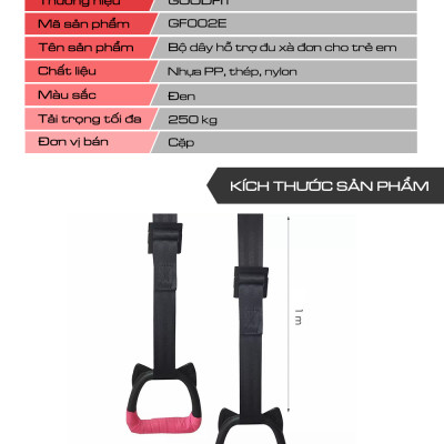 Bộ dây kháng lực hỗ trợ đu xà đơn cho trẻ em chính hãng GoodFit GF002E
