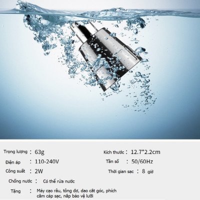 Máy tỉa lông mũi, râu, lông mày đa năng 4 in 1 - Dùng pin sạc tiện lợi – Sắt không gỉ, Chống nước, Cắt tóc, cạo râu, tỉa lông mũi và tỉa lông mày